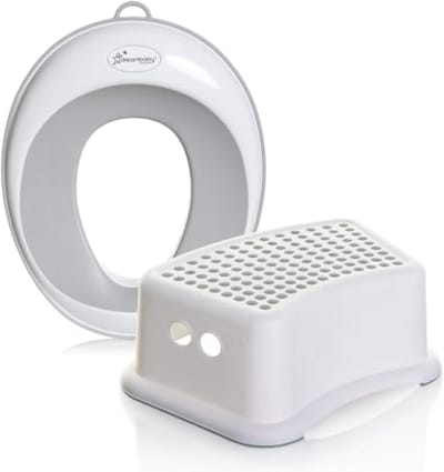 Toiletbril en opstapkruk voor peuters - 2-delige set in grijs