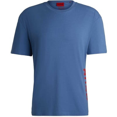 Hugo Heren Logo Biologisch Katoenen T-Shirt (Medium Blauw)