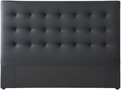 Vente-unique Gecapitonneerd hoofdbord 180 cm - Kunstleer - Zwart - FRANCESCO