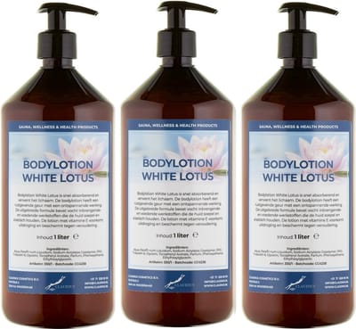 Bodylotion White Lotus 1 Liter - met gratis pomp - set van 3 stuks