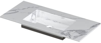 INK Post Wastafel Keramische Slab Envelop Bak Midden Zonder Kraangat - 1000x450x10 mm - Statuario Glans