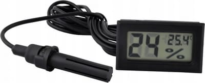 Digitale thermometer + hygrometer - Mini LCD - Zwart