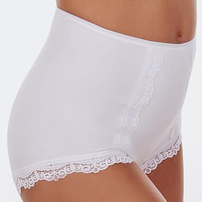 FUNNY DAY Dames Slip CHRISTINE - Wit - Maat XL - Hoge taille met kant