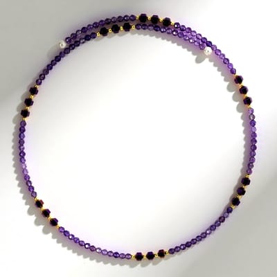 Paarse hematiet amethist stalen ketting