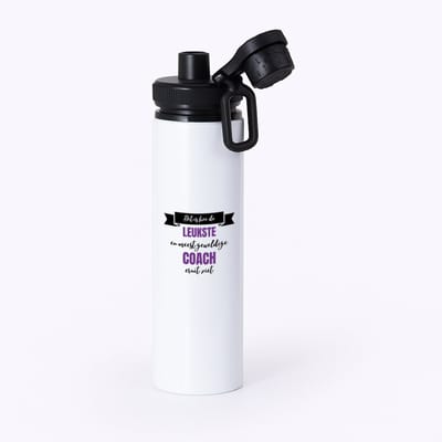 Hacebo® - Leukste coach eruit ziet waterfles met draaidop zwart - Coach - beste coach - sport - verjaardagscadeau - klein cadeautje - kado - gift - geschenk - verrassing - water fles - 850ML