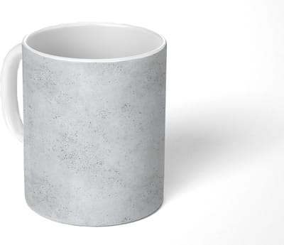 Mok - Koffiemok - Lichtgrijs - Betonstructuur - Subtiel - Mokken - 350 ML - Beker - Koffiemokken - Theemok