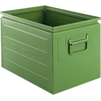 Schäfer Shop Select stapelbak, 40 l, 150 kg, L 480 x B 308 x H 301 mm, staal, RAL 6011 (resada groen)