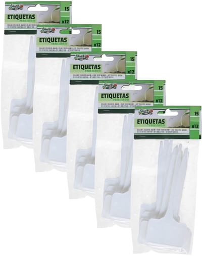 Pro Garden plantenetiketten - 60x stuks - wit - kunststof - H13 cm - moestuin