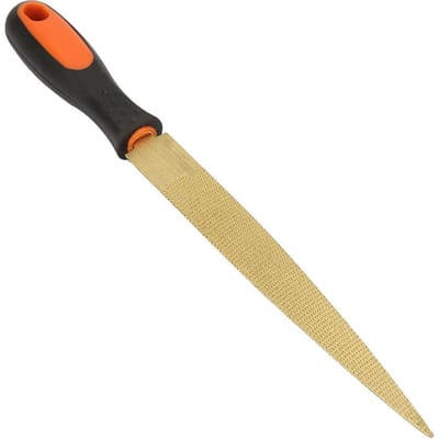 Houtbewerking Goud Dubbelzijdige Vijl Hardhout Handbeitel Houtsnijgereedschap Fijne Tanden(8 inch) beige