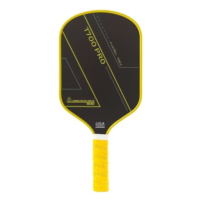 Pickleball Paddle Racket – Koolstofvezel T700 – 16mm – Duurzaam & USA Approved - Controle En Spin - PickleballPaddle - Pickleball Racket - Geschikt Voor Volwassenen, Mannen En Vrouwen, Geel, Zwart