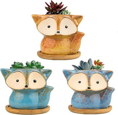 Set van 3 Mini Keramische Succulent Potten voor Planten, Ideaal voor Thuisdecoratie en Groene Huiskamer