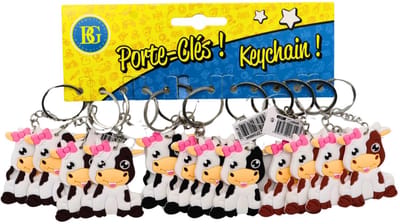 Sleutelhangers Koeien – Voordeel set van 12 – Boerderij Dieren - Koe Zwart Wit Bruin - Kinderen en volwassenen – Uitdeelcadeau & Traktatie