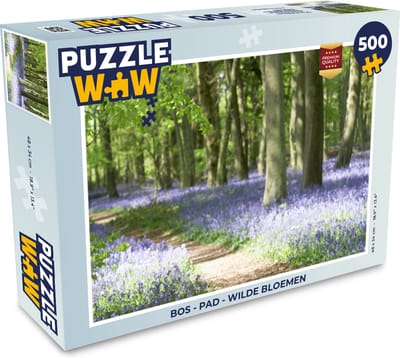 Puzzel Bos - Pad - Bloemen - Paars - Groen - Natuur - Legpuzzel - Puzzel 500 stukjes