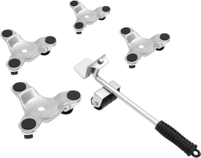 Meubelliftset - Meubelroller transportroller - Meubels verplaatsen - 360 graden draaibaar - 200 kg draagvermogen - Zilver