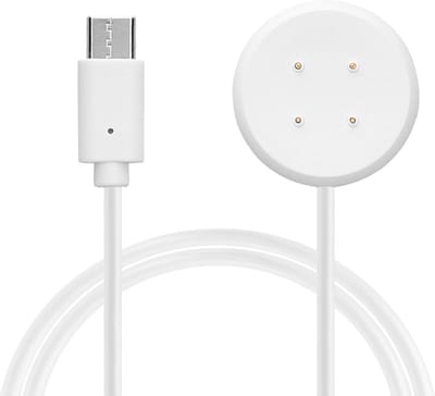 kwmobile USB-oplaadkabel type c geschikt voor Google Pixel Watch 3 / Pixel Watch 2 / Fitbit Versa 4 3 2 / Ace LTE - Kabel voor smartwatch - in wit