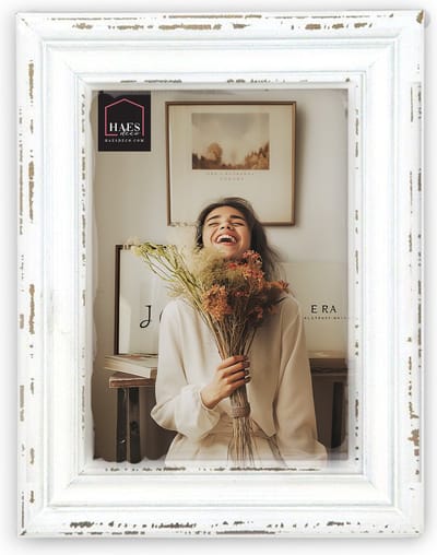 HAES DECO - Houten fotolijst Narbonne vintage wit voor foto 10x15 - SY946WHS
