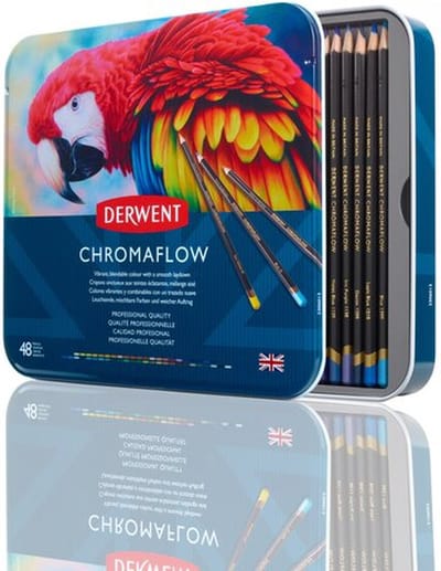 Derwent Chromaflow Kleurpotloden - Assortiment in blik - 3.5mm - 48 stuks