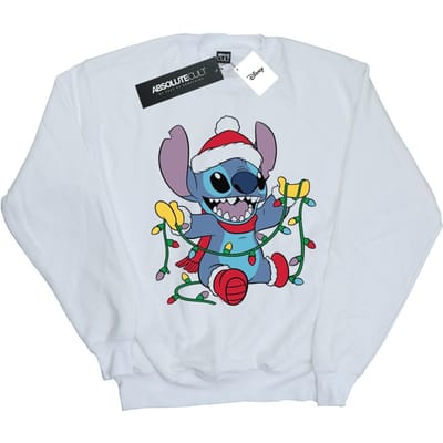 Disney Dames/Dames Lilo And Stitch Kerstverlichting Sweatshirt (Wit)
