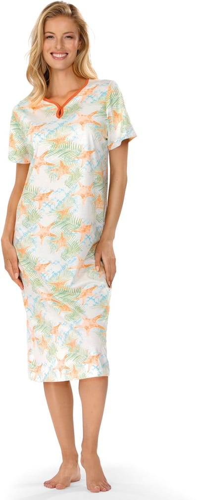 Ascafa Nachthemd 'Sea Star' - Dames Nachthemd - Korte Mouw - 115cm - Maat 40