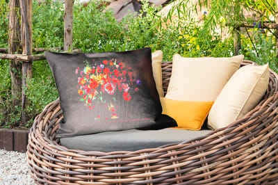 Buitenkussens - Kleuren - Boeket - Vaas - Hout - 60x40 cm - Weerbestendig