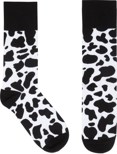 AGRIFANS® Koeienvlek Sokken – Maat S/M/L | Comfortabele & Stijlvolle Sokken met Koeienprint | Viscose/Katoen | Ademend & Uniek Design | Voor Dames & Heren