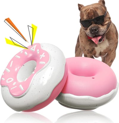 Duurzaam Donut Hondenspeelgoed met Piepfunctie voor Agressieve Kauwers