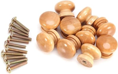 Natuurlijke Houten Ladeknoppen voor Meubels - Handgrepen voor DIY Projecten, 10 Stuks (Maat: S)