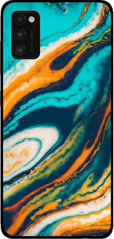 Smartphonica Telefoonhoesje voor Samsung Galaxy A41 marmer look - backcover marmer hoesje - Groen geschikt voor Samsung Galaxy A41