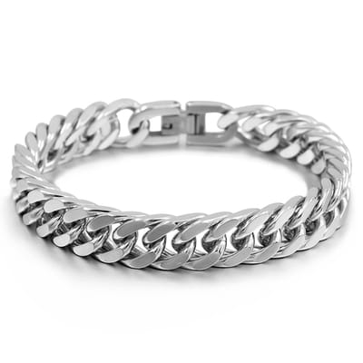 Sorprese armband - Prime - 21 cm - gourmet - Zilverkleurig - RVS - armband heren - cadeau - Model D - Cadeau