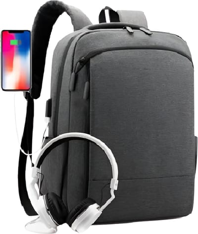 CarryQuest® - Multifunctionele Laptoprugzak voor Heren - Nylon - 36-55 liter - Grijs- Geschikt voor laptops tot 15,6 inch