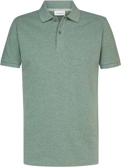 Polo Shirt Korte Mouw Profuomo Piqué Poloshirt Melange Groen
