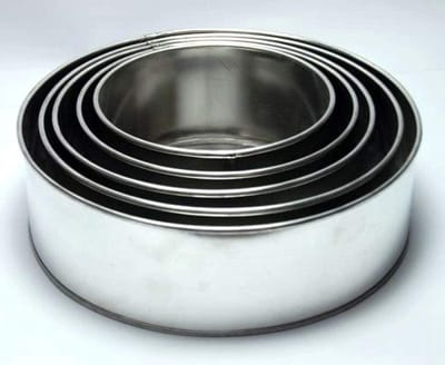 Ronde Bakvormen - Taartblikken Set - Taarten Bakken - Consistente Bakresultaten - 5-delig 6-10 inch - Zilver