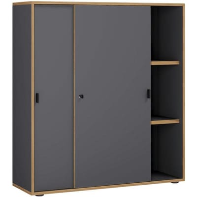 Houten kantoorkast Dossierkast Kantoormeubilair Kast Salia 3-voudig breedte 100 cm Schuifdeuren
