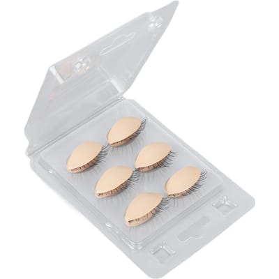 3 Paar Mannequin Hoofd Oogleden met Wimpers voor Wimperextension Enten Training Oefenhuid beige