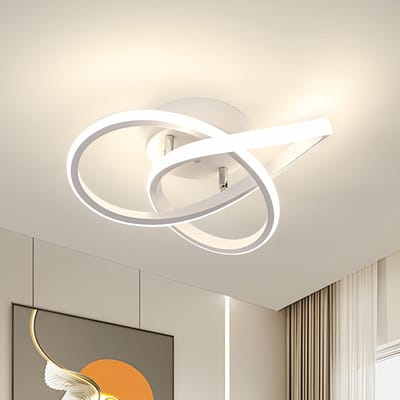 Haobosic - 30W Moderne LED Plafondlamp - Wit Acryl - Voor Woonkamer, Slaapkamer, Eetkamer - Natuurlijk Licht 4500K