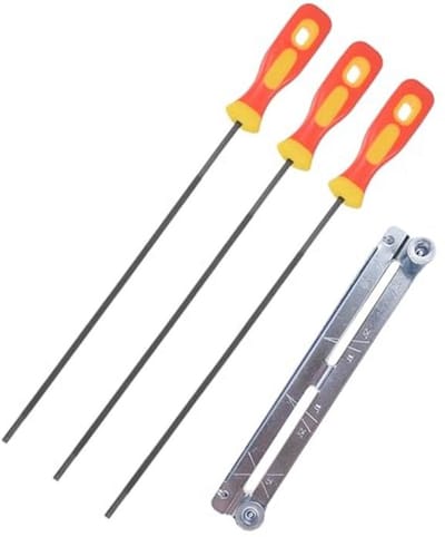 Vijlset voor kettingzaag - 3 stuks met handvat en documenthouder - Ronde vijlen 4/4,8/5,5 mm