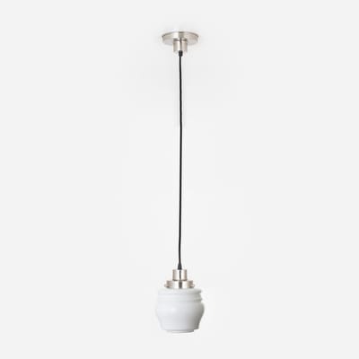 Hanglamp aan snoer Bloemknop 20's Matnikkel - Art Deco Trade