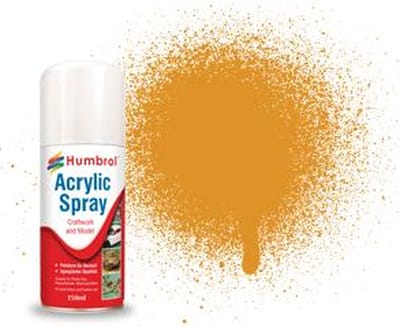 Humbrol Hobbyverf Acrylverf - #54 Brass - Metallic - Acryl spray Verf spuitbus - 150 ml