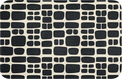 Badmat 60x40 cm - Antislip - Modern - Organisch - Zwart - Badmatten voor badkamer - Badkamermat - Douchemat - Badkamer mat