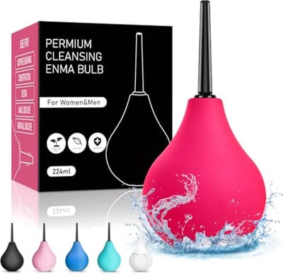 Klysma voor darmreiniging 224ML, Butt shower irrigator darmspoeling - Intieme douche voor anale en vaginale douche voor mannen & vrouwen Wit Magenta