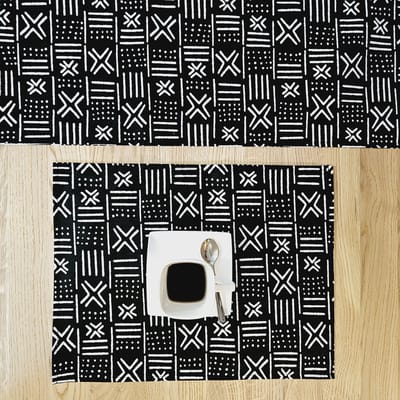 Tafelloper 160x35 en 4 Placemats | Gemaakt van 100% Katoen Afrikaanse Print Stof
