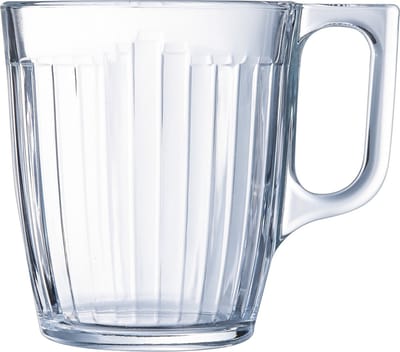 Luminarc Theeglazen Leeds - 6x - transparant bewerkt glas - 8 x 11 cm - 320 ml