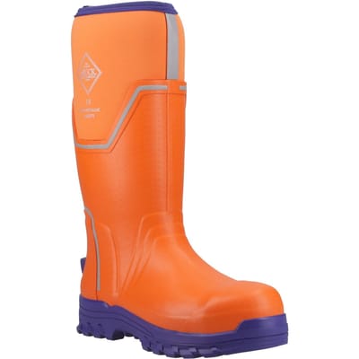 Muck Boots Grit S5 Herenschoenen Van Rubber In Oranje/blauw Met Wellington-patroon