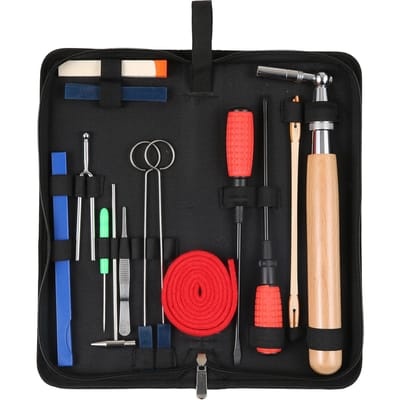 16-delige piano-stemmingsset Professionele stemgereedschappen Set stemsleutel Lange steel stemsleutel Rubber veelkleurig
