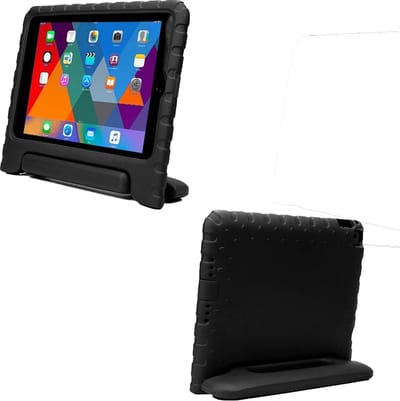 Hoesje - Geschikt voor Apple iPad 7 (2019) - 10.2 inch - 7e Generatie - Kinderhoes Shockproof Bumper - Kidsproof Case - Tablethoes - Kinder Hoes Cover - Zwart