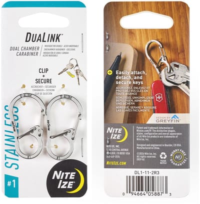 Nite Ize Dualink Karabijnhaak #1 Zilver 2-Pack
