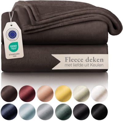 Zachte microvezel fleece deken - veelzijdige bankhoes, sprei of plaid 220 x 240 cm