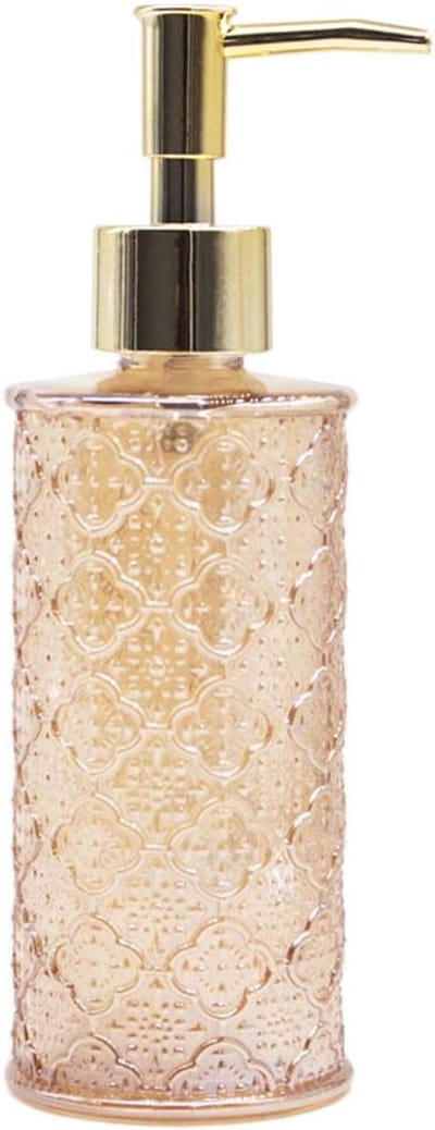 Stijlvolle Vintage Zeepdispenser van Sterk Plastic voor Vloeibare Zeep in Badkamer en Keuken, Gouden Pomp, Ideaal voor Decoratie en Functionaliteit