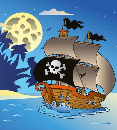 Fotobehang - Pirate Ship 225x250cm - Vliesbehang