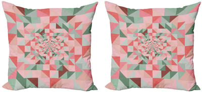 ABAKUHAUS Retro kussenhoes – 2x45x45 cm – Dubbelzijdig bedrukt – microvezel pastel